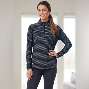 Adidas Aeroready Black & White Geometric 1/4 Zip Pullover Sweater, size XS